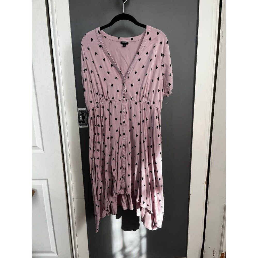 Torrid size 2 pink lilac challis midi dress